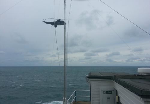 RN Sea King over the watch December 2014