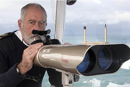 Pete Munday (Operations Manager) with new binoculars