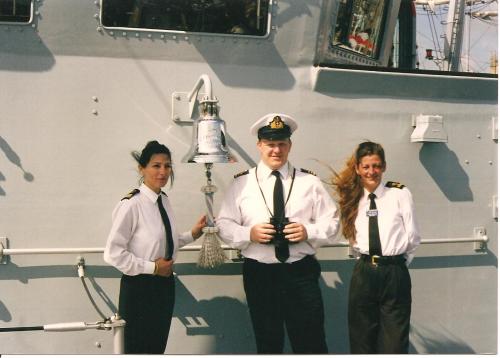 Members of NCI Cape Cornwall visit HMS Penzance circa 2002