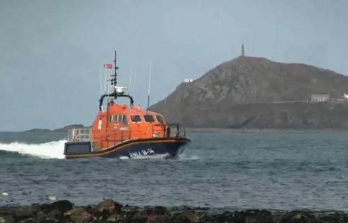 Sennen Lifeboat with Cape Cornwall 