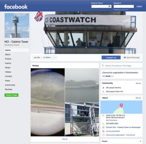 Picture of NCI Calshot Facebook Home Page